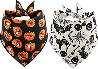2 Pack Halloween Bandana voor honden, driehoek slabbetjes pet sjaal voor honden