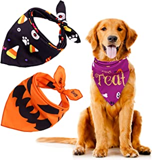 URATOT 3 Stuks Halloween Dog Bandanas Wasbare Halloween Pet Bibs Kerchief Kostuums Accessoires