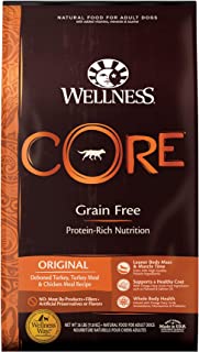 Wellness CORE Natural Grain Free Dry Dog Food, Originele Kalkoen & Kip, 26-Pond Bag