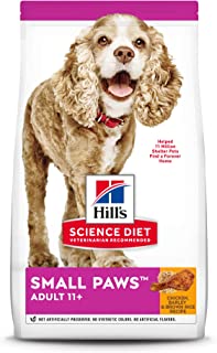 Hill's Science Dieet Droog Hondenvoer, Volwassene 11+ voor Senior Honden, Kleine Poten, Kippenmeel, Gerst &Bruine Rijst Recept, 4,5 lb Zak
