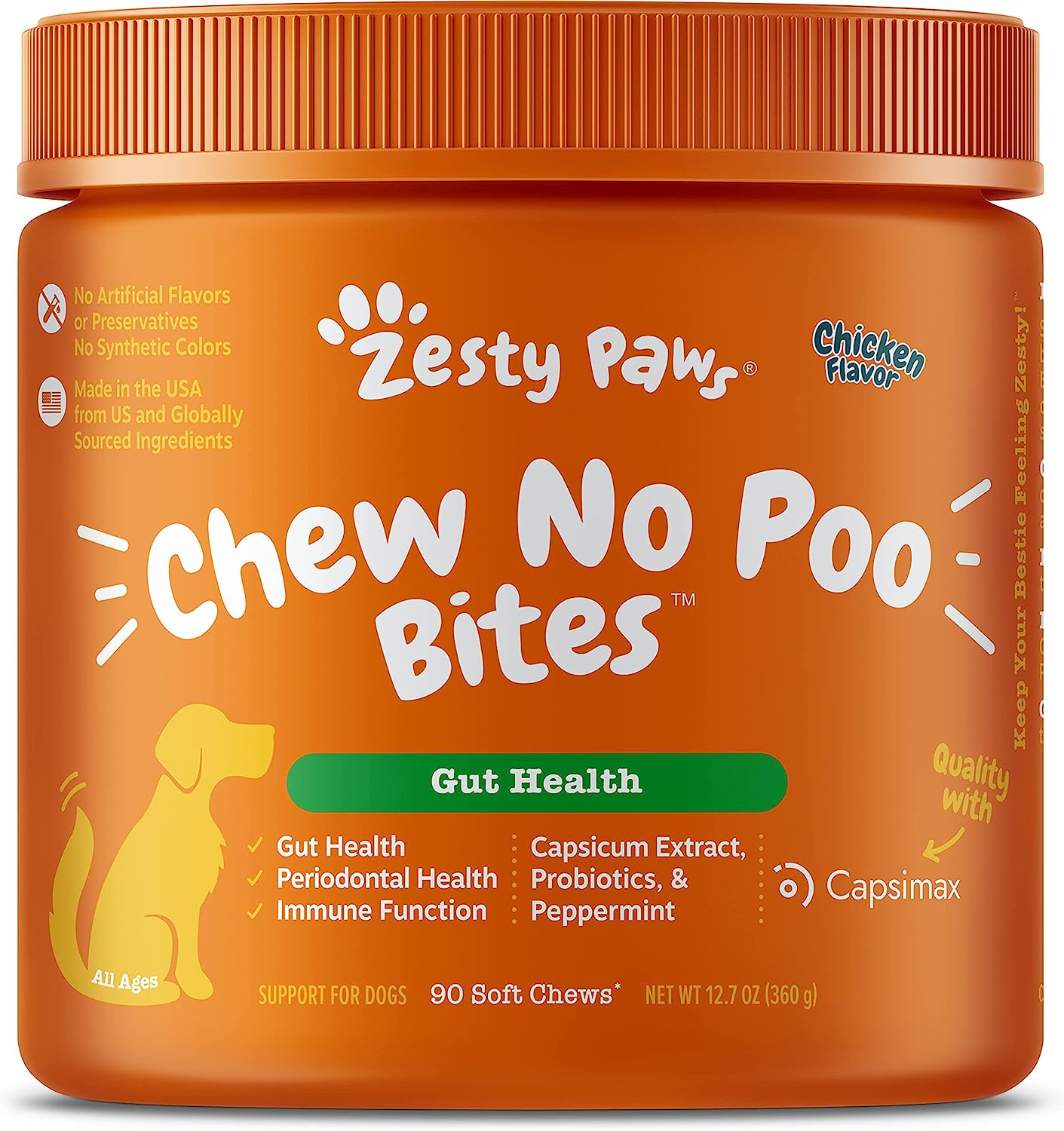2. Zesty Paws Chew No Poo Bites voor honden