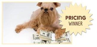 Hond die naast geld ligt (Bijschrift: Prijs van beleid)
