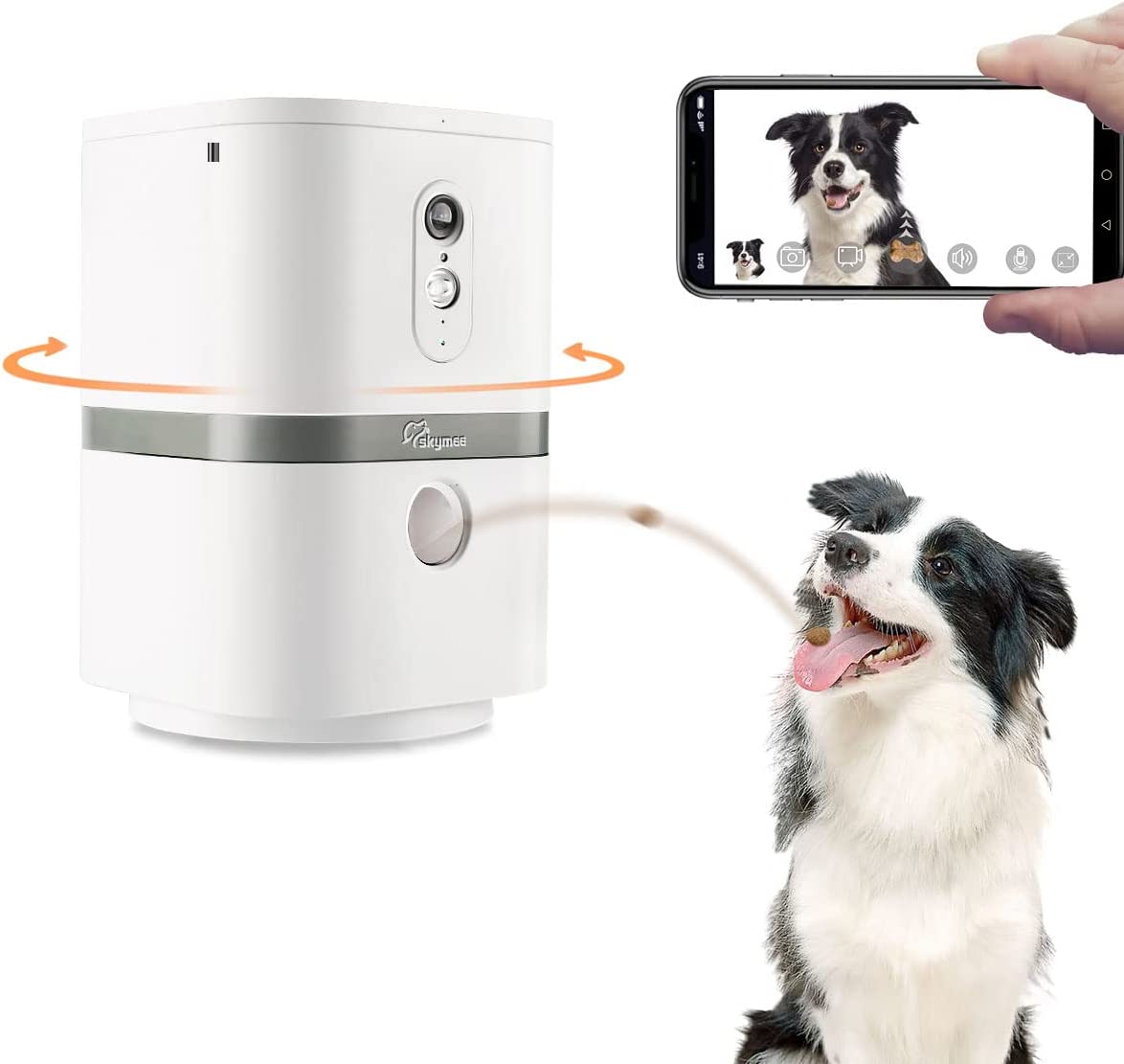 9. SKYMEE Petalk AI II Hond Camera Automatische Traktatie Dispenser