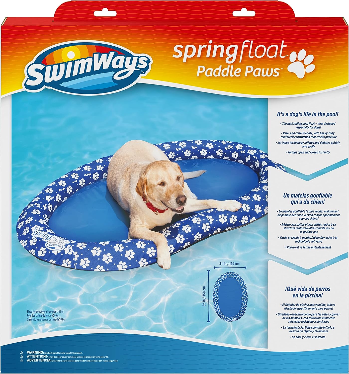 SwimWays Paddle Poten Spring Float Dog Raft