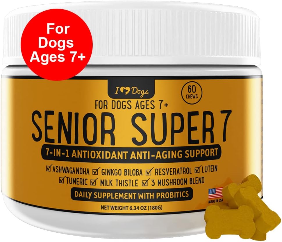 iHeartDogs Senior Super 7 Daily Dog Multivitamin: 7-in-1 Vitamine voor Honden