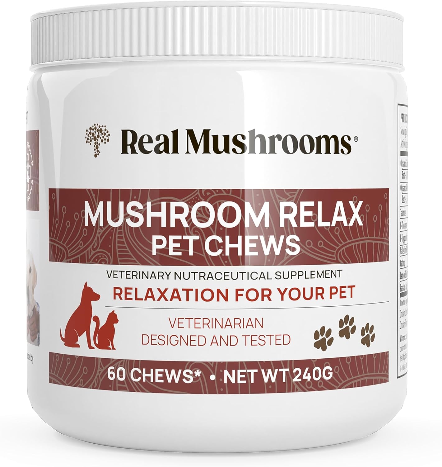 Echte paddenstoelen kalmerende kauwen voor honden