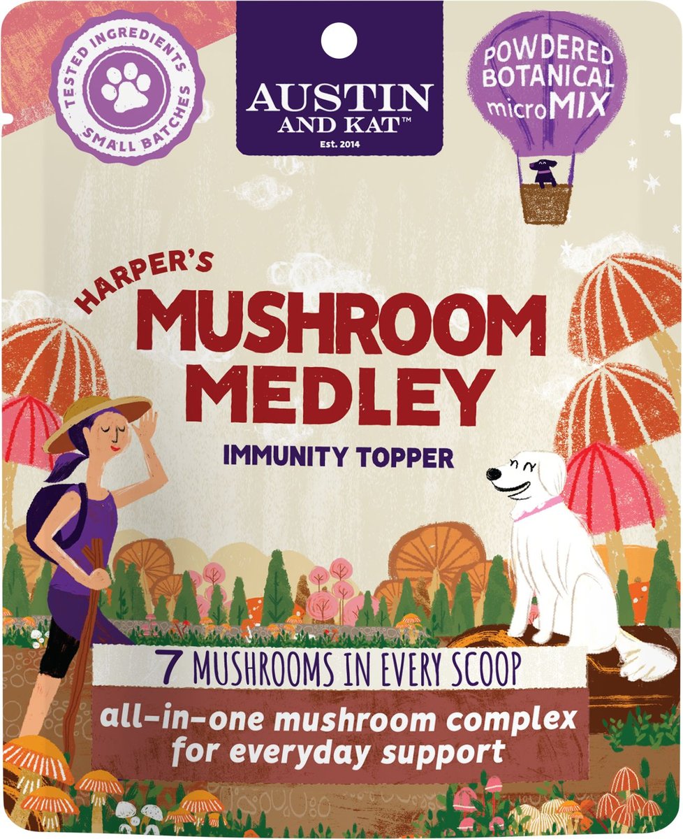 Austin en Kat Harper's Mushroom Medley Dog & Cat Supplement