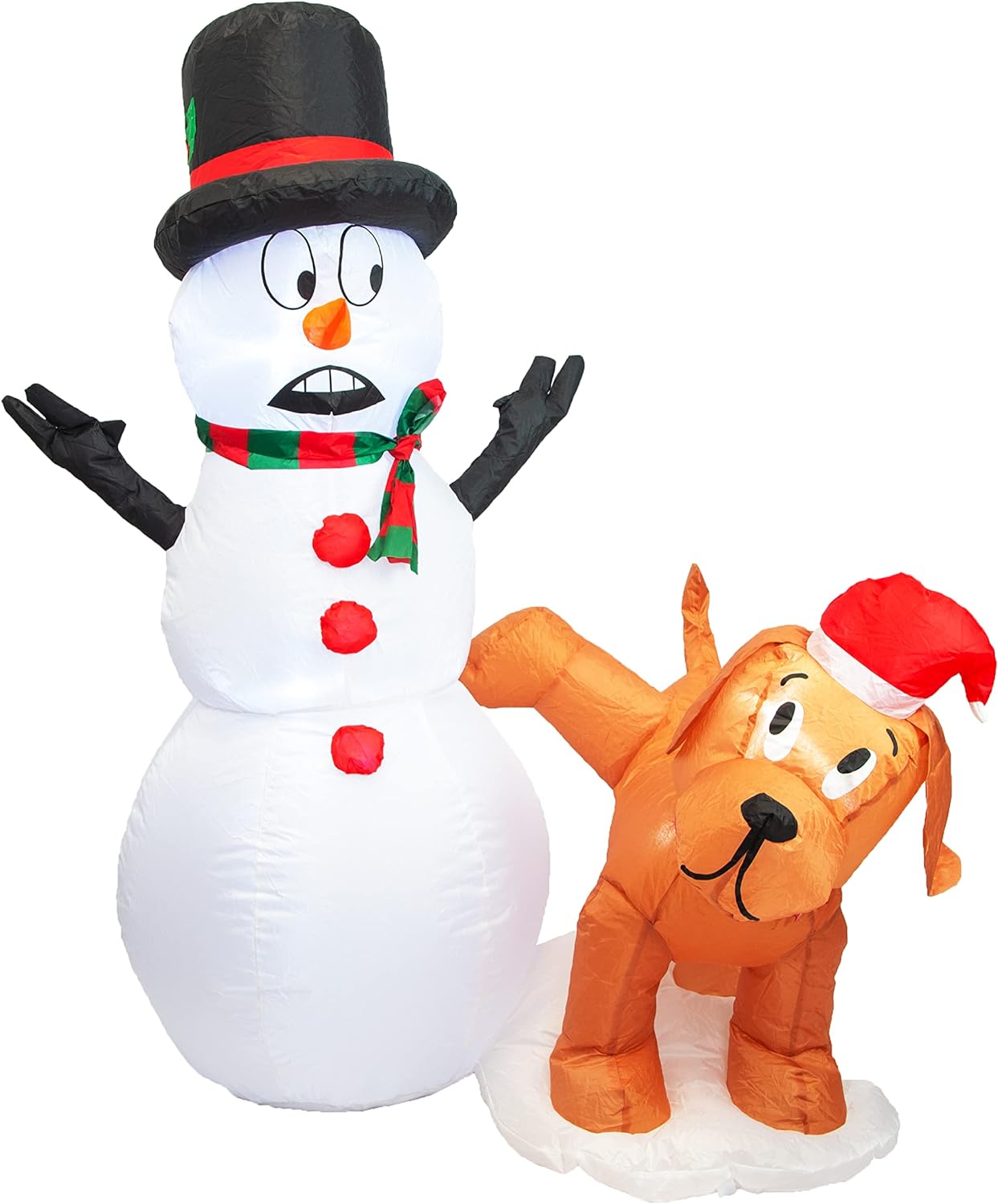 PRODUCTZ Opblaasbare Sneeuwpop en Plasende Hond