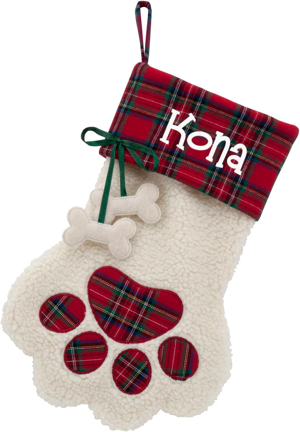 Gepersonaliseerde Planet Dog Paw Christmas Stocking met aangepaste naam