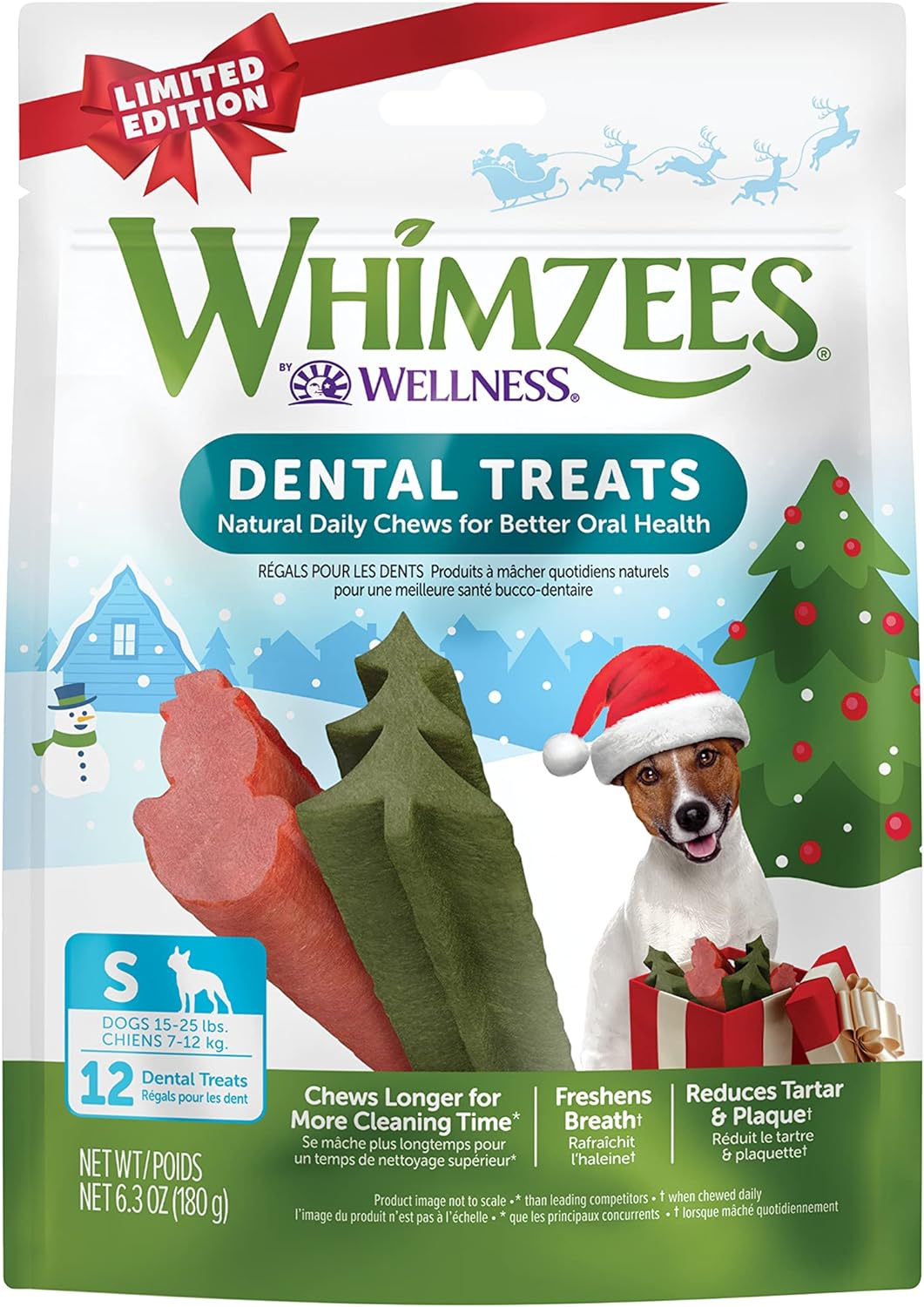 Whimzees Holiday natuurlijke kauwsnacks ($ 9,99)