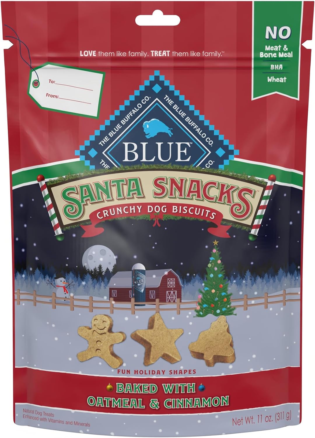 Blue Buffalo Santa Snacks Natuurlijke Knapperige Hondensnoepjes ($ 6,99)