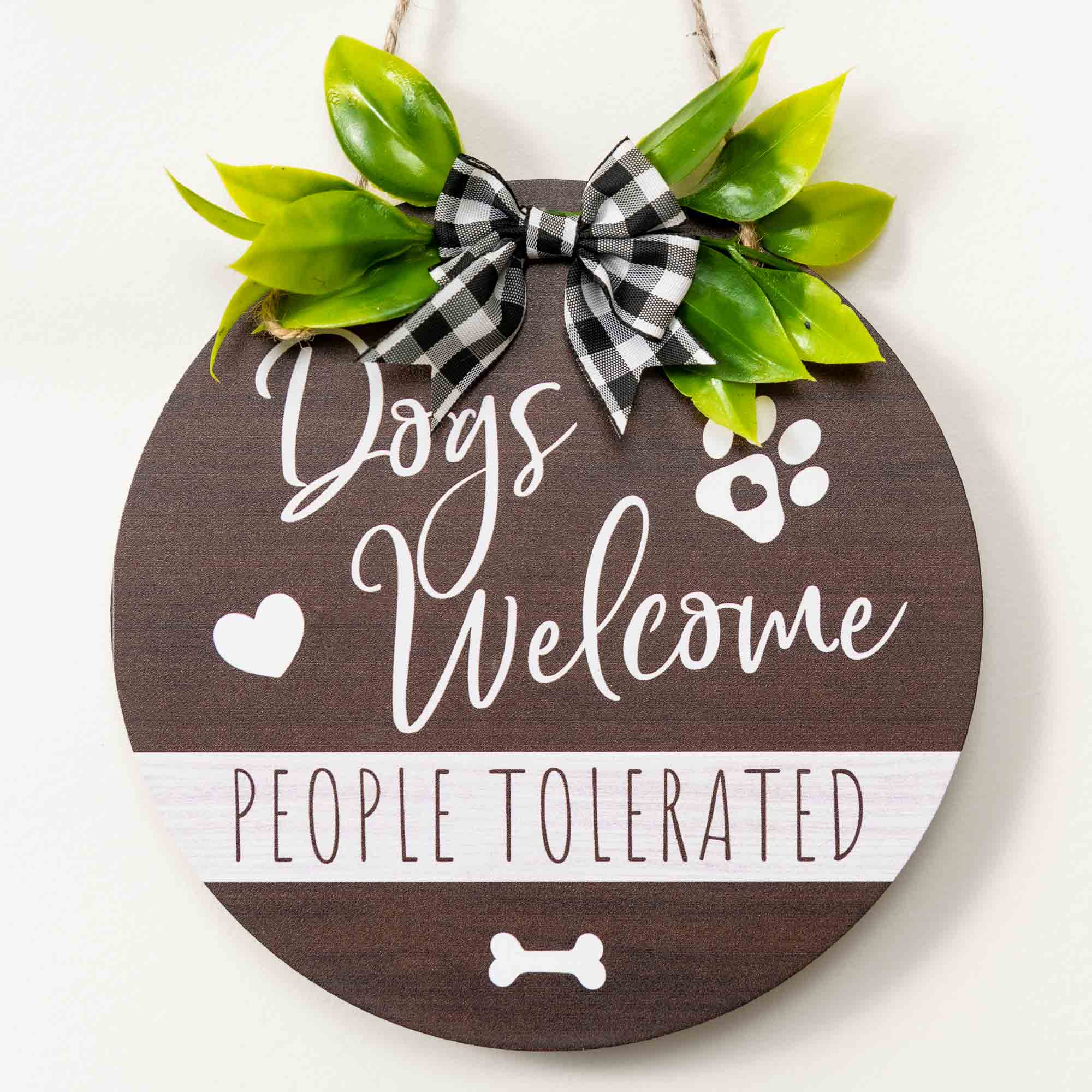 iHeartDogs Dogs Welcome People Tolerated - Home Decor opknoping teken voor hondenliefhebbers