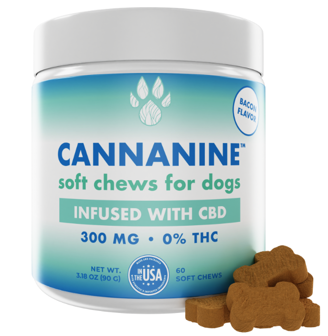 Cannanine CBD-kauwsnacks met speksmaak voor honden
