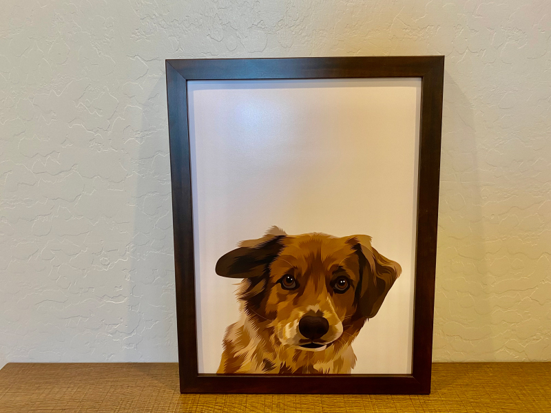 Crown & Paw Pet Portraits - Halle's portret zonder glas