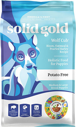 4 Solid Gold Wolf Cub Bison & Oatmeal Puppy Formula Droog Hondenvoer