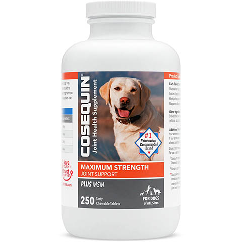 Nutramax Cosequin Maximum Strength Plus MSM Kauwtabletten Gezamenlijk Supplement voor Honden