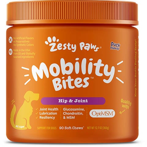 Zesty Paws Core Elements Mobility Duck Flavored Soft Chews Joint Supplement voor honden